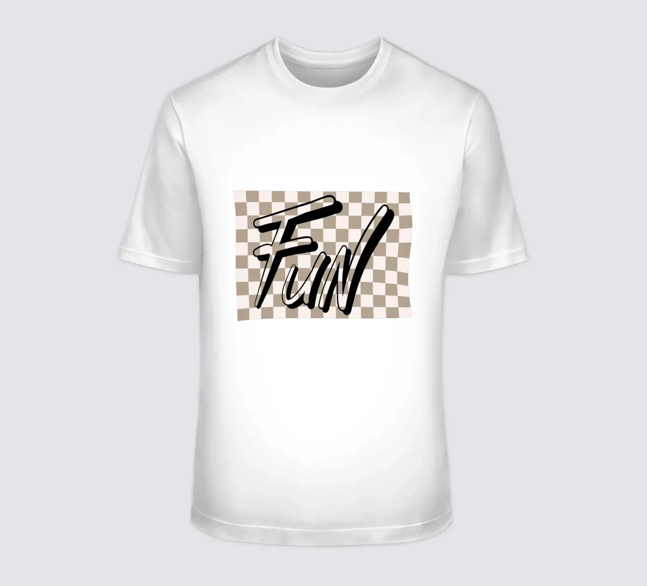 "Fun" Checkerboard - Retro Typography Print t-shirt by NorwesClub