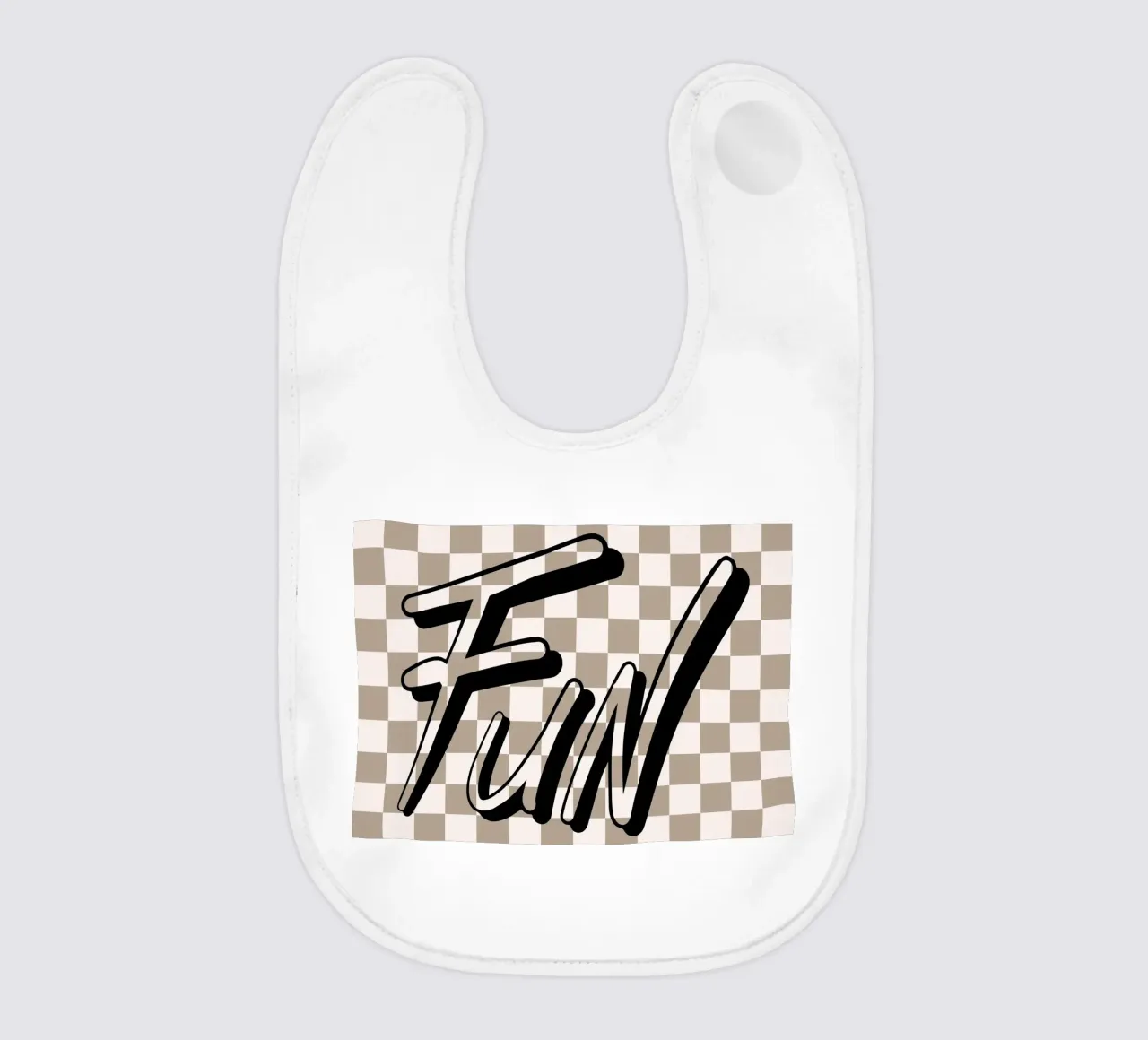 "Fun" Checkerboard - Retro Typografie Druck Babylätzchen von NorwesClub