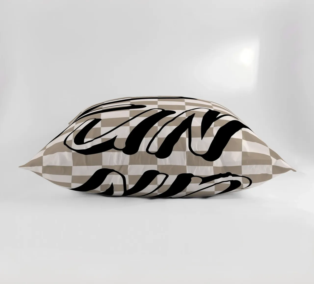 "Fun" Checkerboard - Retro Typography Print decorative cushion by NorwesClub
