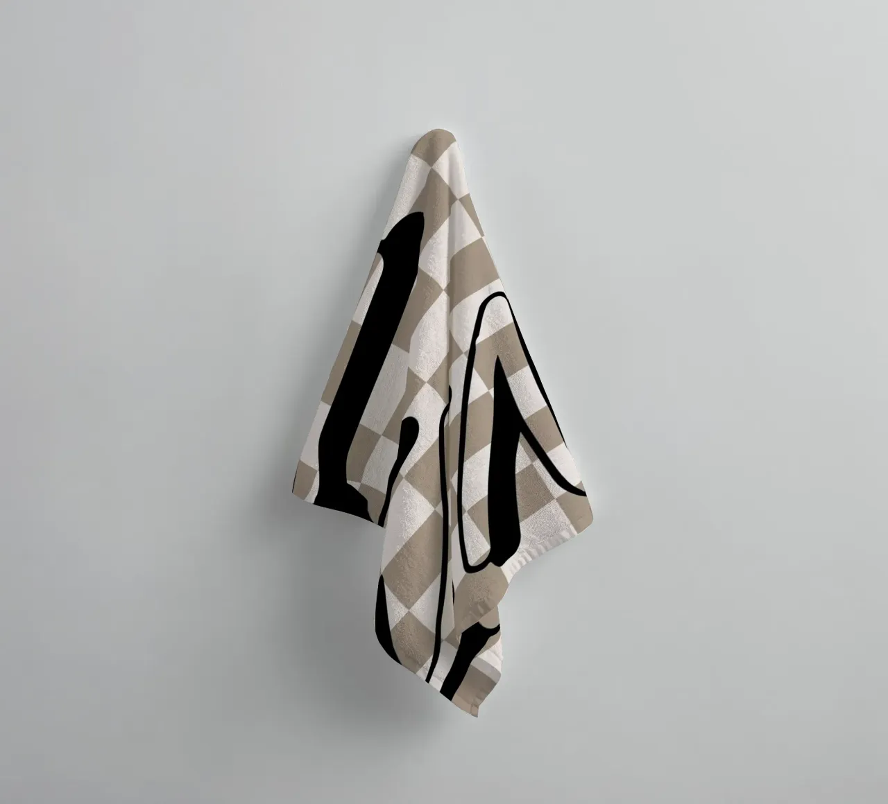 "Fun" Checkerboard - Retro Typography Print towel by NorwesClub