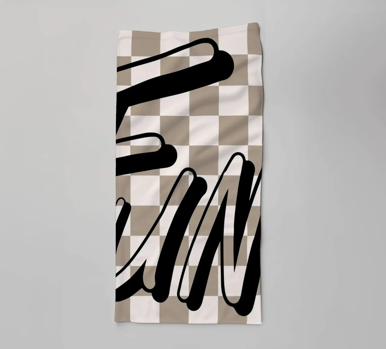 "Fun" Checkerboard - Retro Typography Print towel by NorwesClub