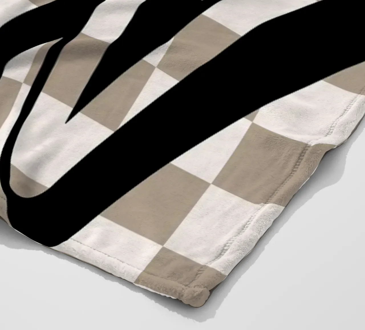 "Fun" Checkerboard - Retro Typography Print fleece blanket by NorwesClub