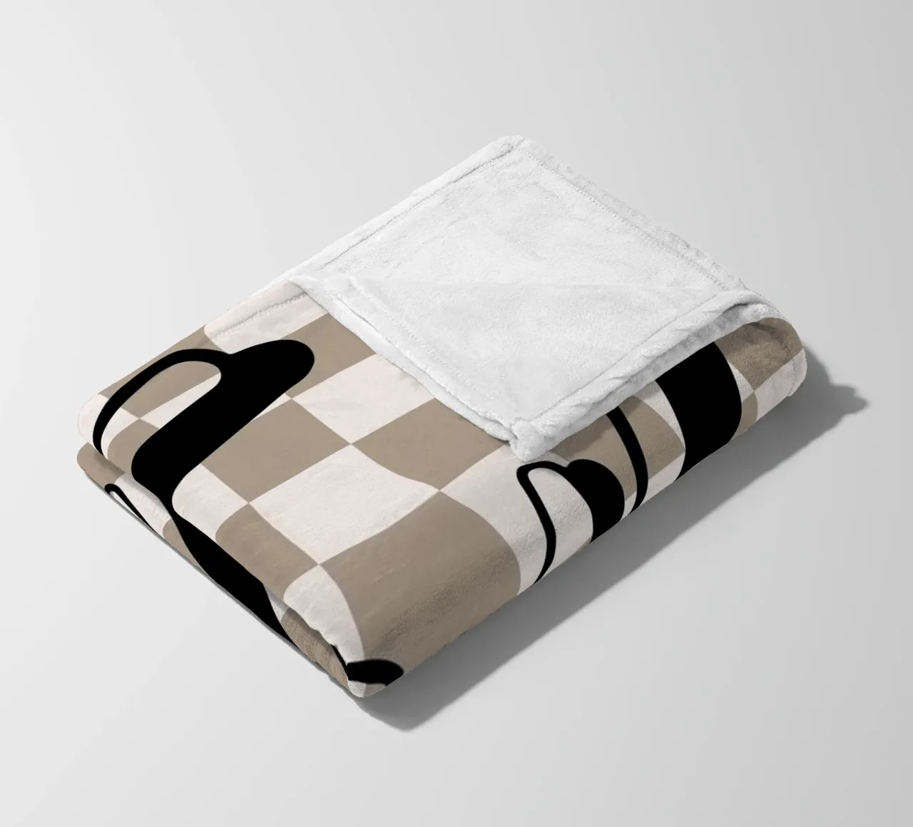 "Fun" Checkerboard - Retro Typography Print fleece blanket by NorwesClub