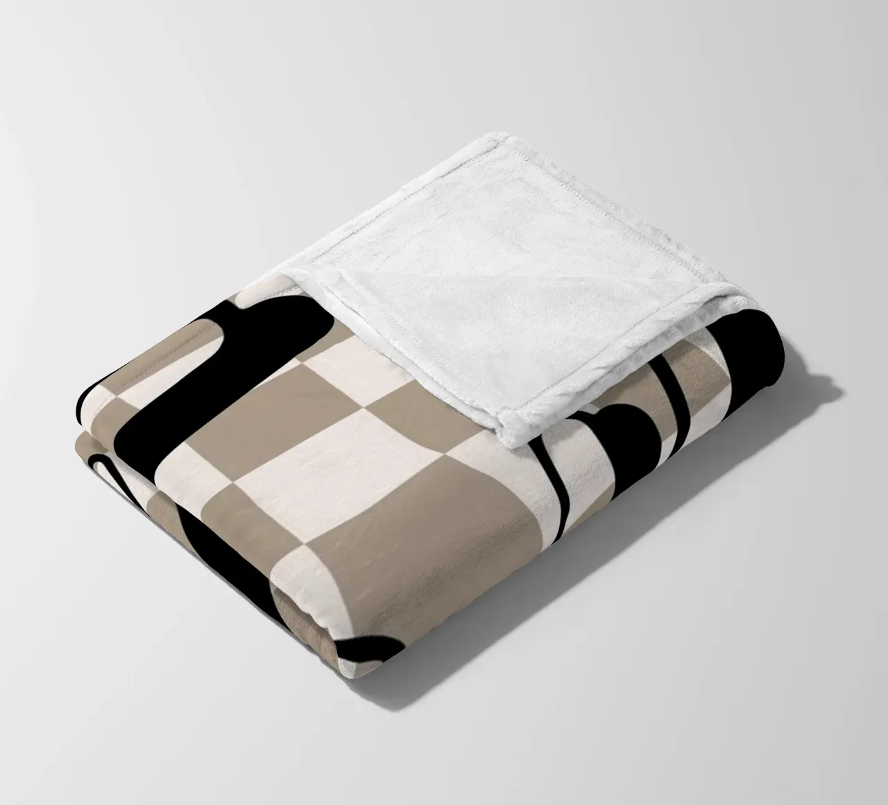 "Fun" Checkerboard - Retro Typography Print fleece blanket by NorwesClub