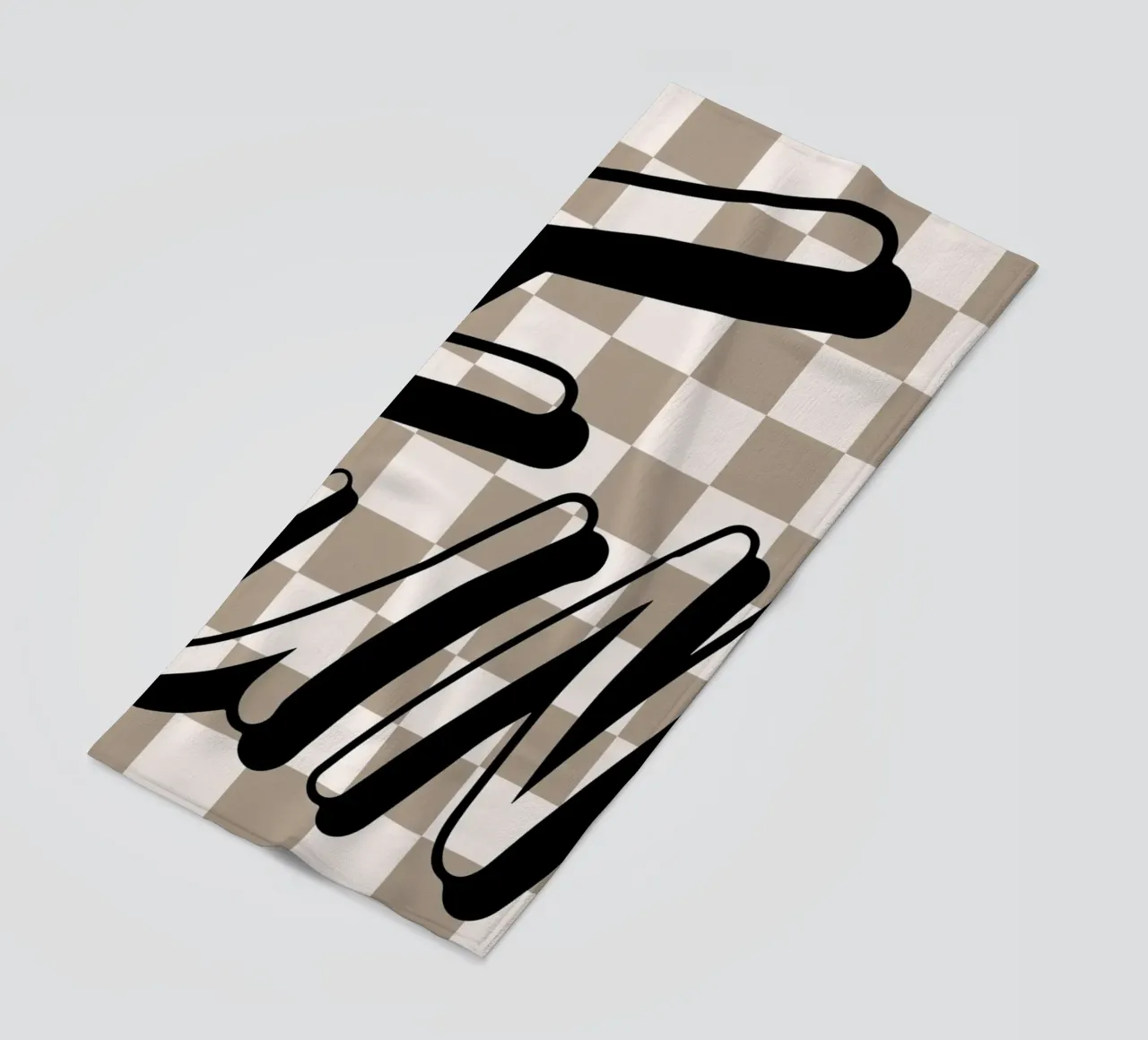 "Fun" Checkerboard - Retro Typography Print beach towel by NorwesClub