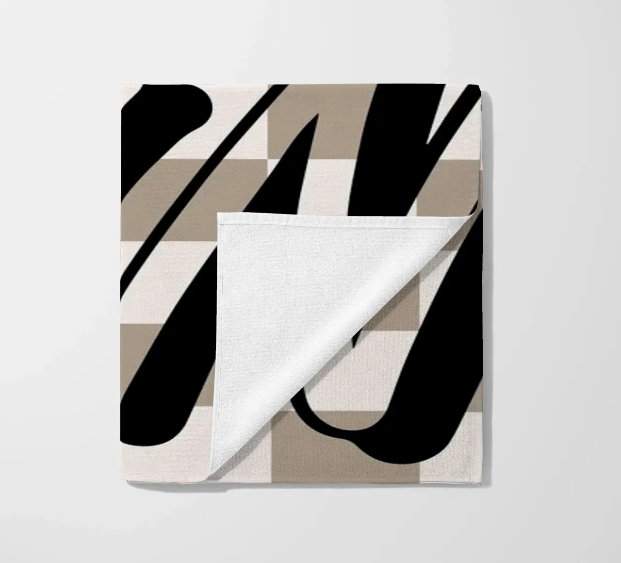 "Fun" Checkerboard - Retro Typography Print beach towel by NorwesClub