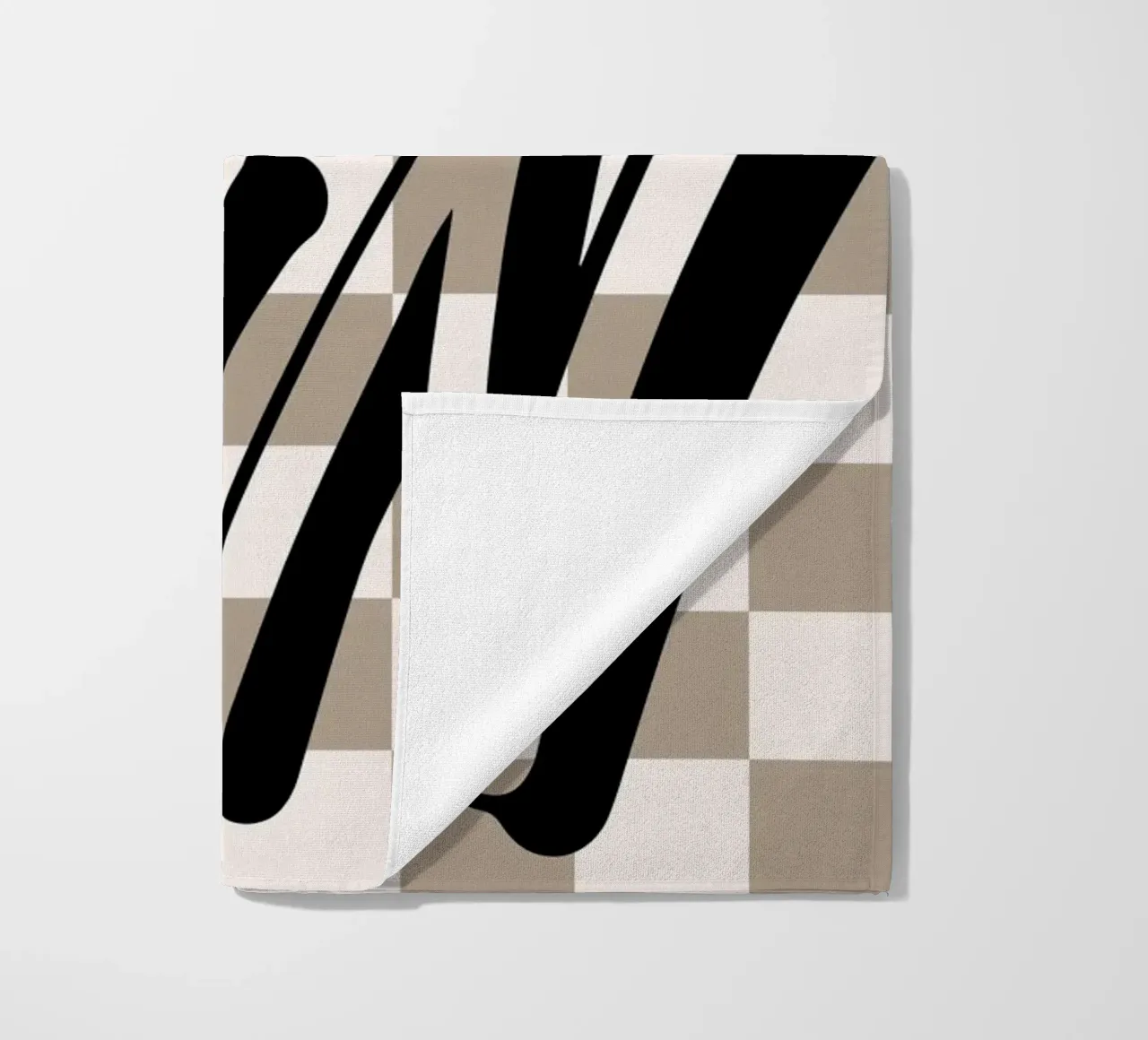 "Fun" Checkerboard - Retro Typography Print beach towel by NorwesClub