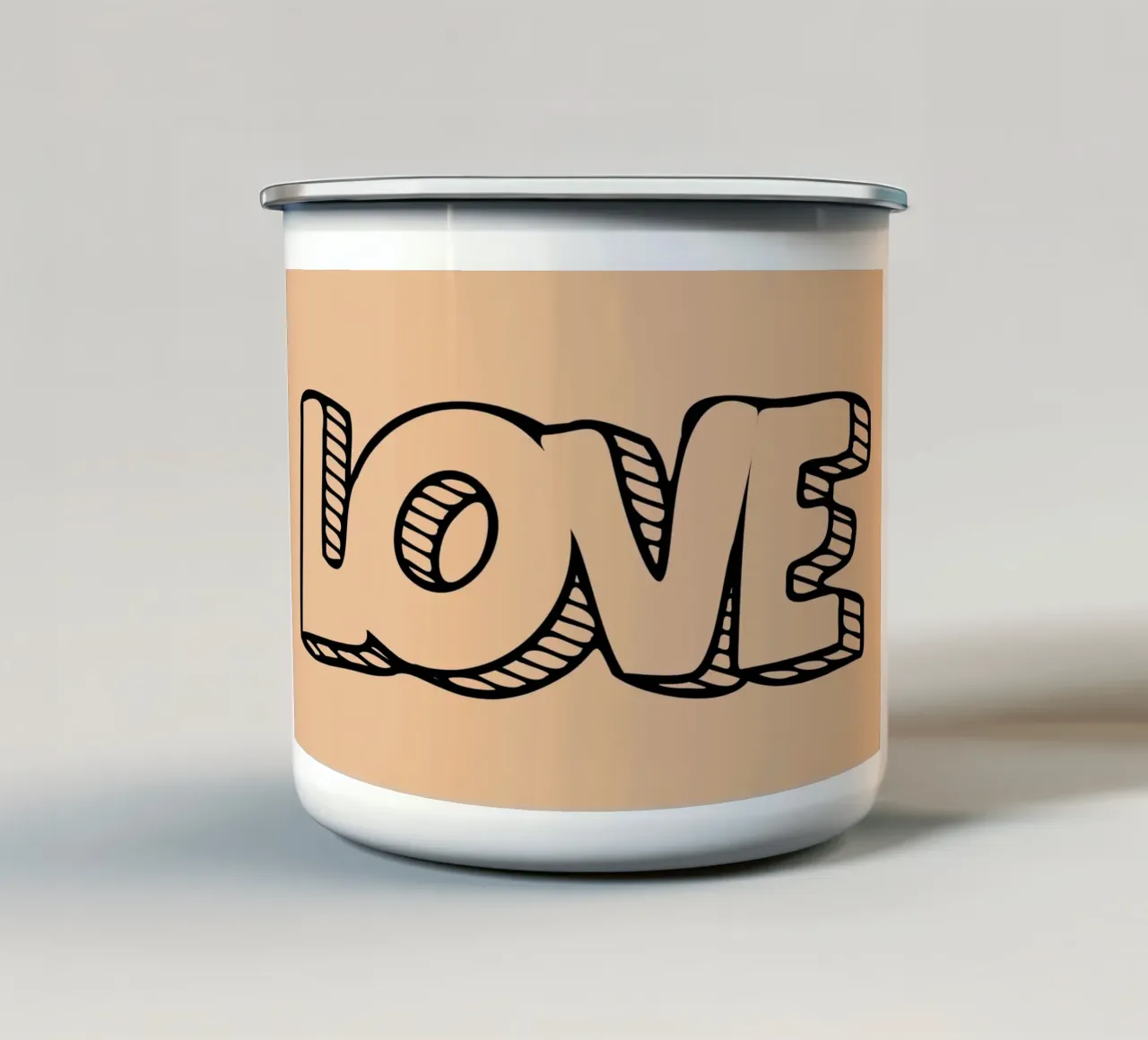 LOVE Graffiti Outline - Retro Pop Art Print emaille mok van NorwesClub