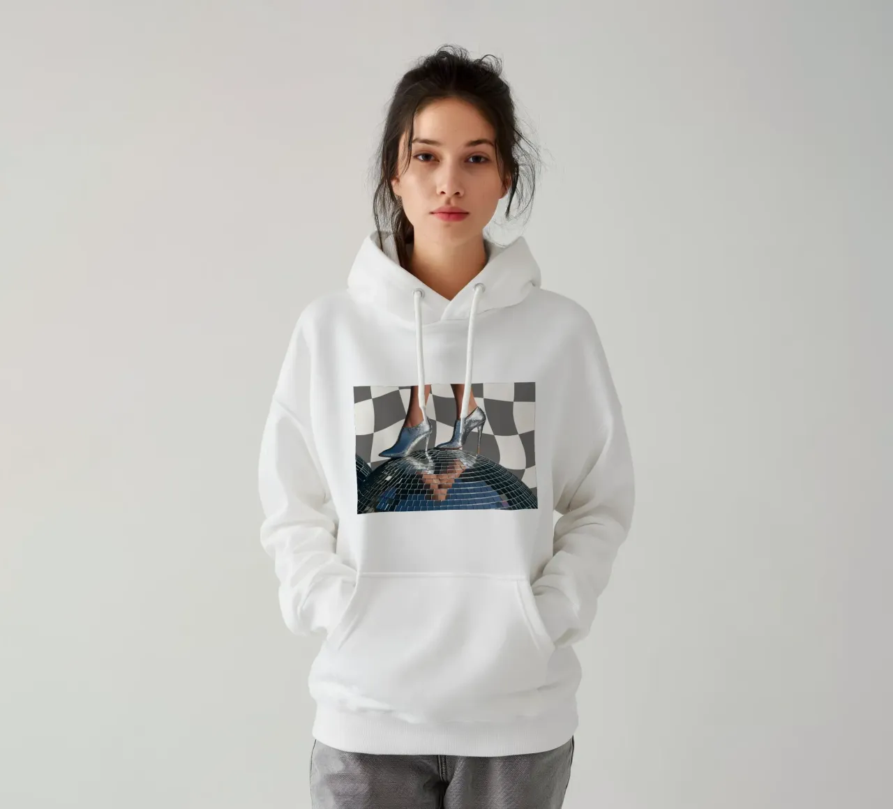 Disco Queen con tacchi d'argento - Stampa pop art retrò felpa con cappuccio da NorwesClub