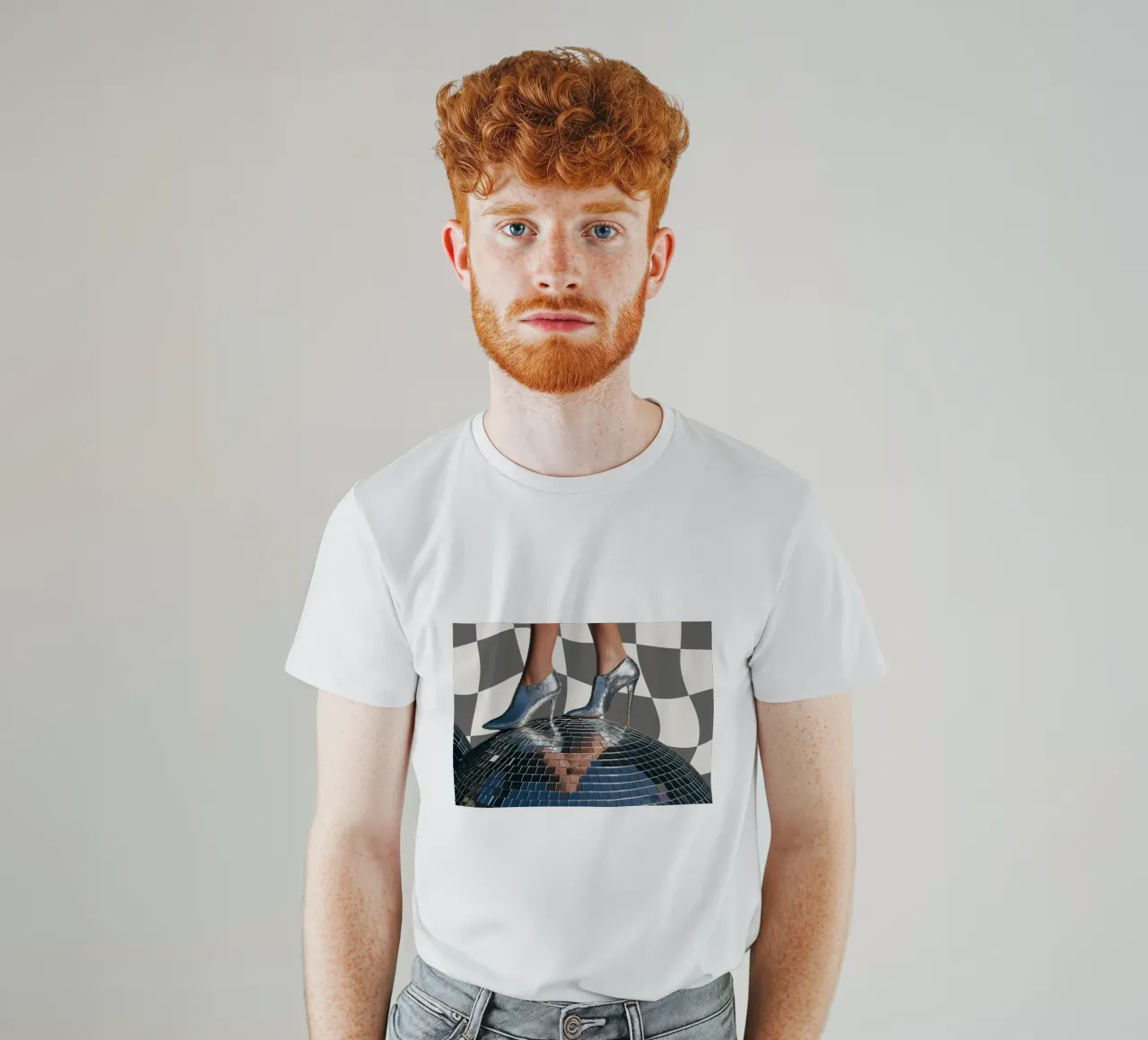 Disco Queen con tacchi d'argento - Stampa pop art retrò t-shirt da NorwesClub