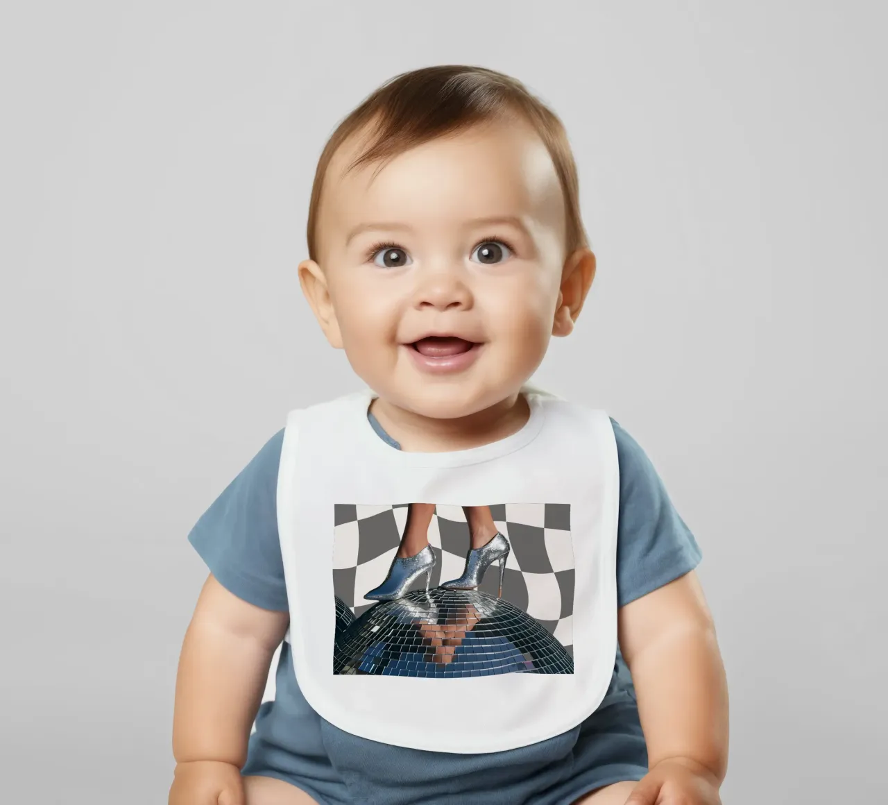 Disco Queen con tacchi d'argento - Stampa pop art retrò bavaglino da NorwesClub