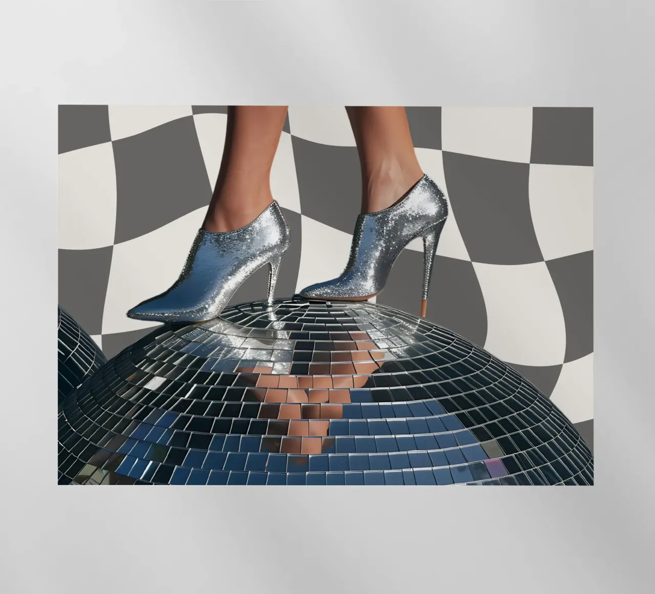 Disco Queen con tacchi d'argento - Stampa pop art retrò pellicola backlit da NorwesClub