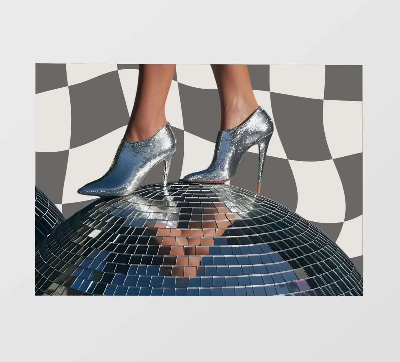 Disco Queen con tacchi d'argento - Stampa pop art retrò pellicola backlit da NorwesClub