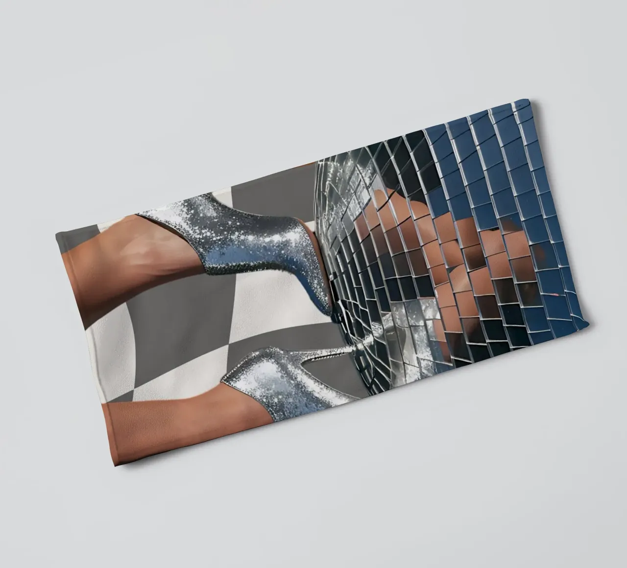 Disco Queen con tacchi d'argento - Stampa pop art retrò asciugamano da bagno da NorwesClub