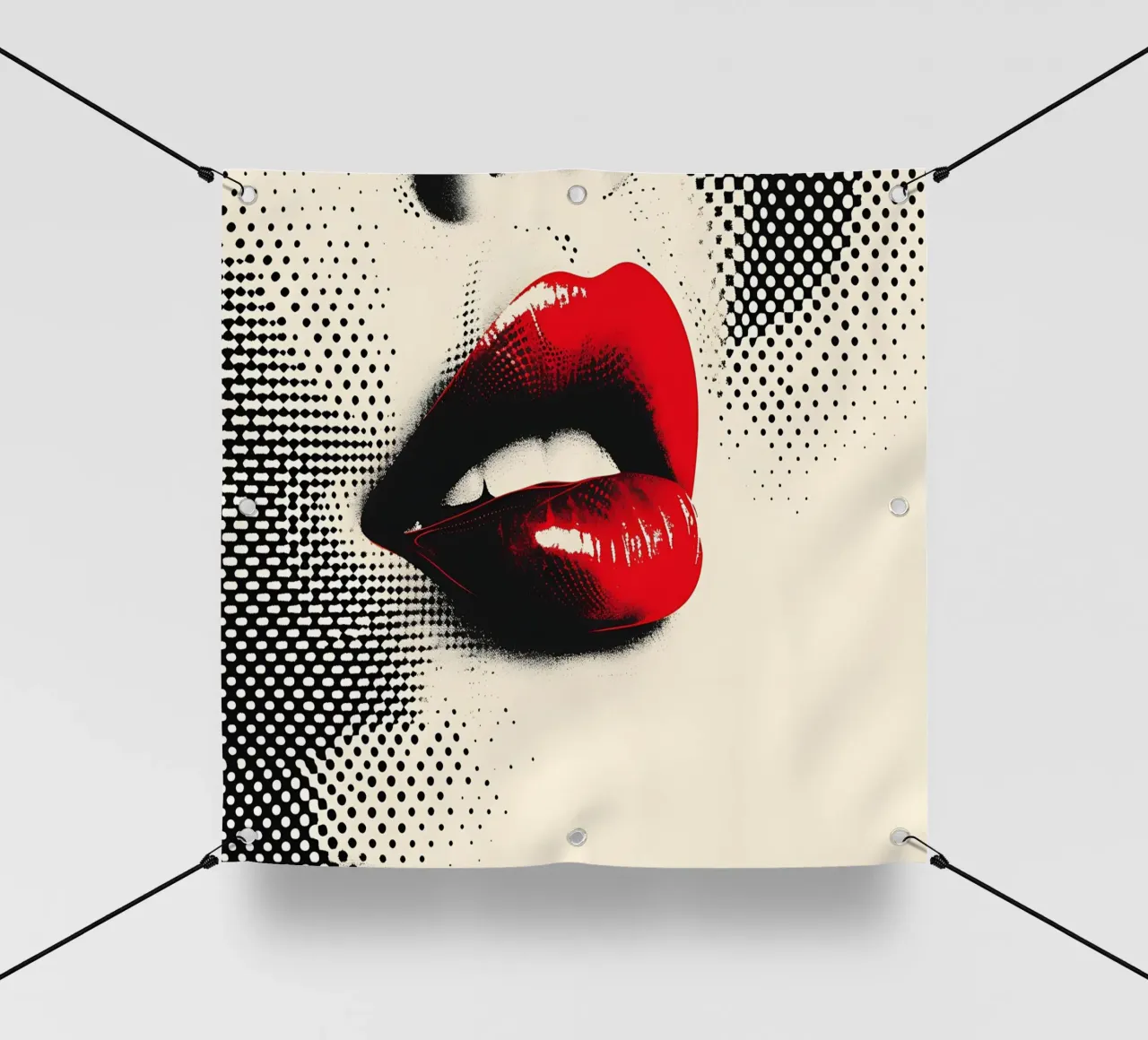 Red Lips Pop Art - Halftone Glamour Print pvc cover by NorwesClub