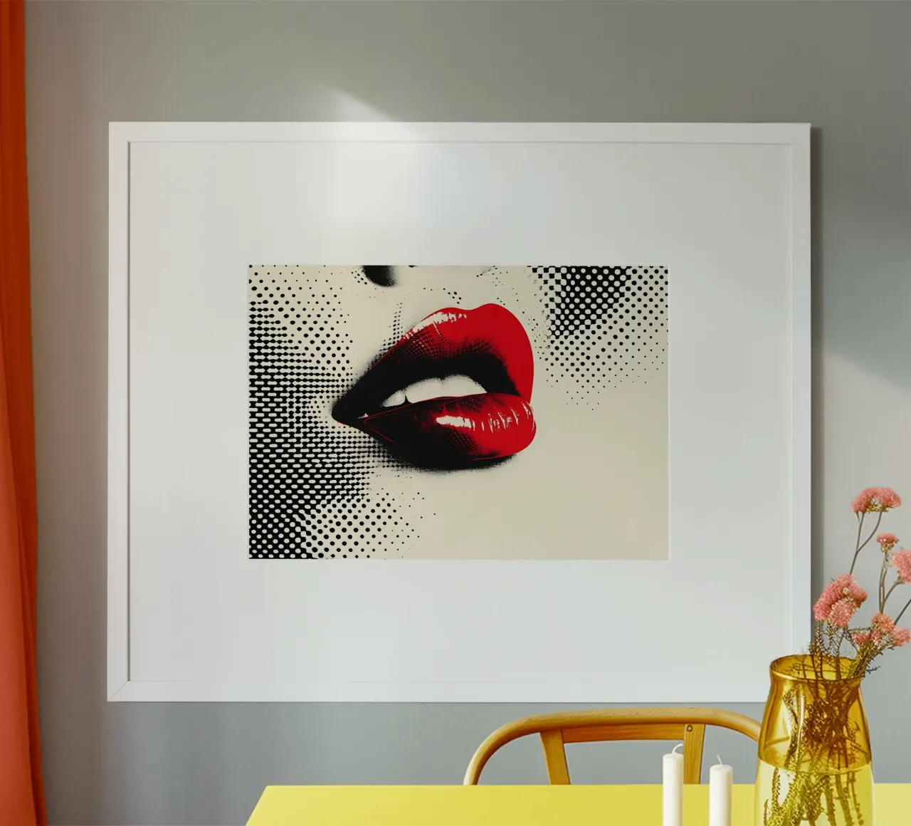 Labios rojos Pop Art - Impresión Glamour en semitono hahnemühle de NorwesClub