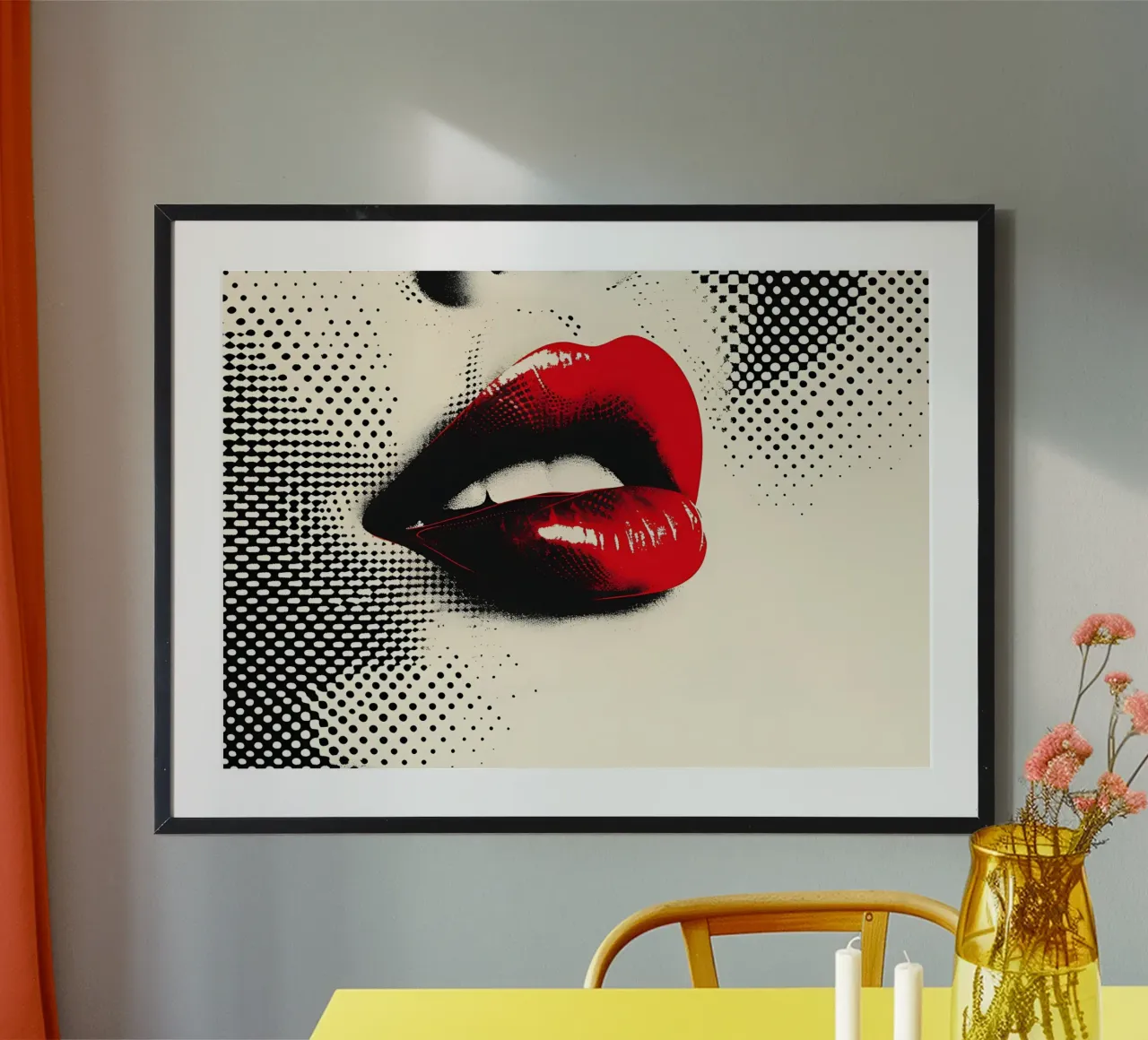 Labios rojos Pop Art - Impresión Glamour en semitono hahnemühle de NorwesClub