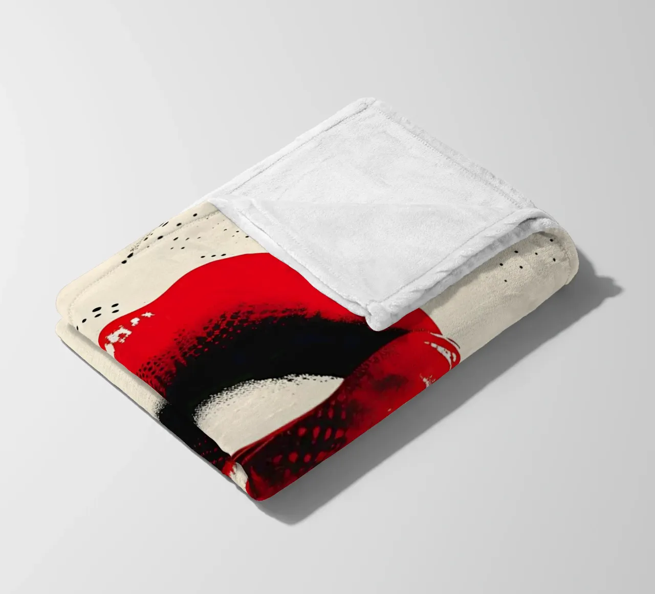 Red Lips Pop Art - Halftone Glamour Print fleece blanket by NorwesClub