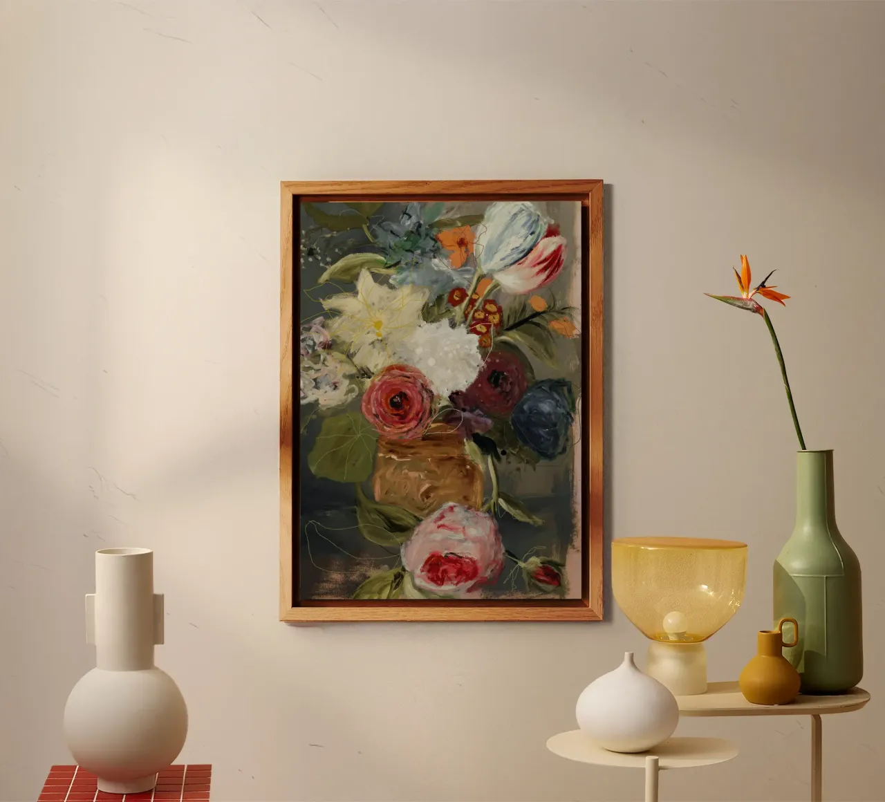 Still Life with Flowers - After Anthony Oberman forex plate by Leigh Viner