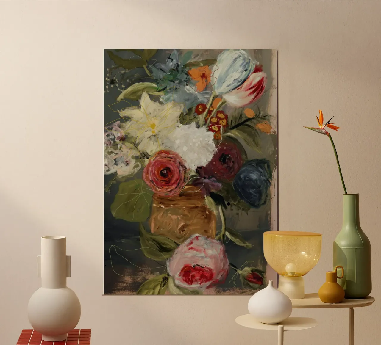 Still Life with Flowers - After Anthony Oberman forex plate by Leigh Viner