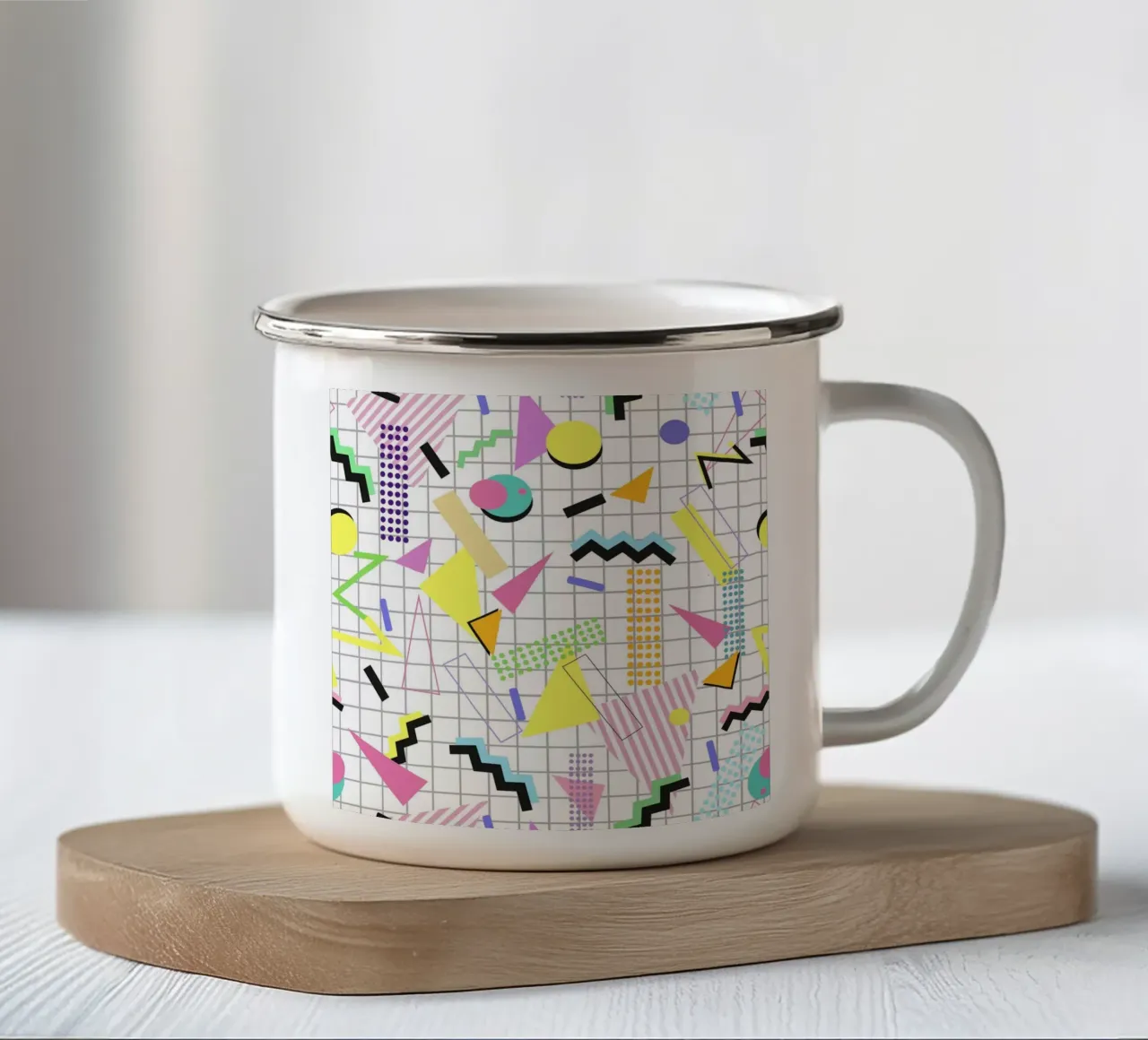 Sfondo anni '90 2 tazza in smalto da gulsengunel