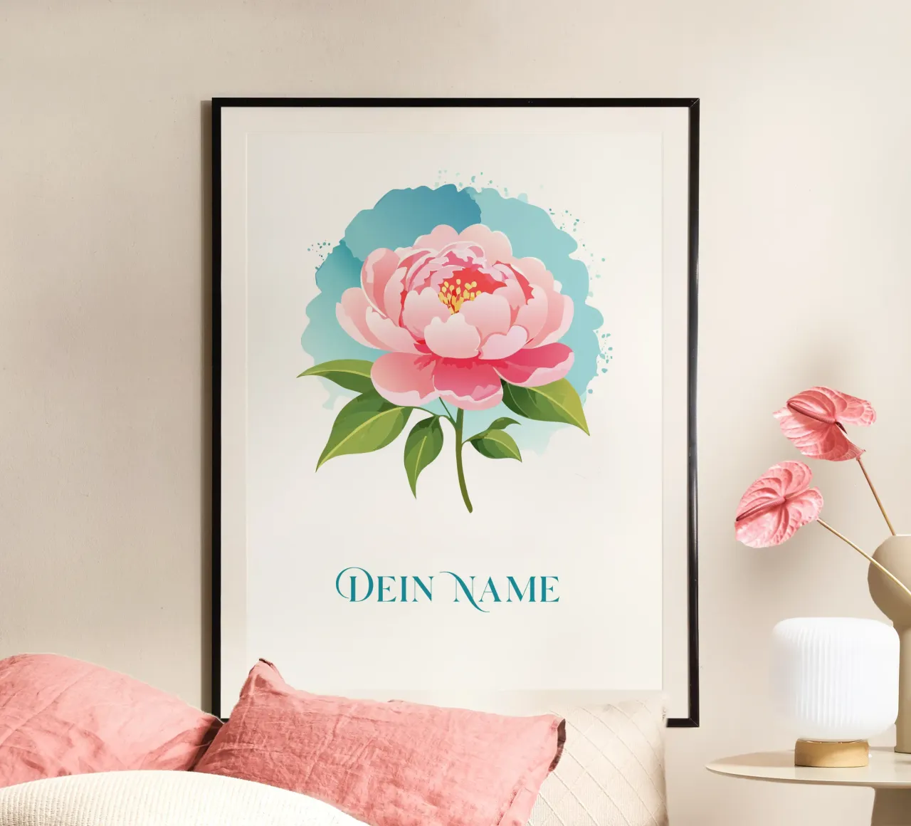 Fiore di nascita - Peonia di maggio poster da Geburtsblume