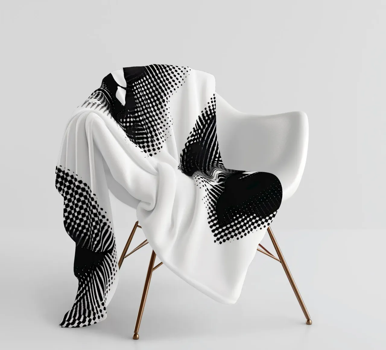 Monochrome Halftoon Lippen - Abstracte Pop Art Print fleecedeken van NorwesClub