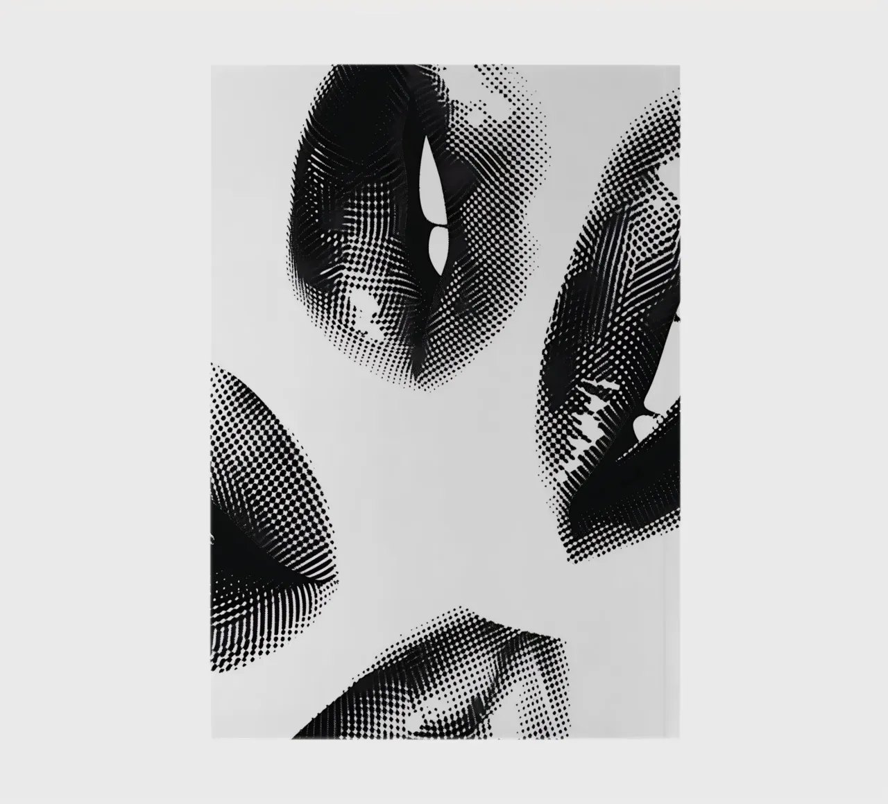 Monochrome Halftone Lips - Abstract Pop Art Print notebook by NorwesClub