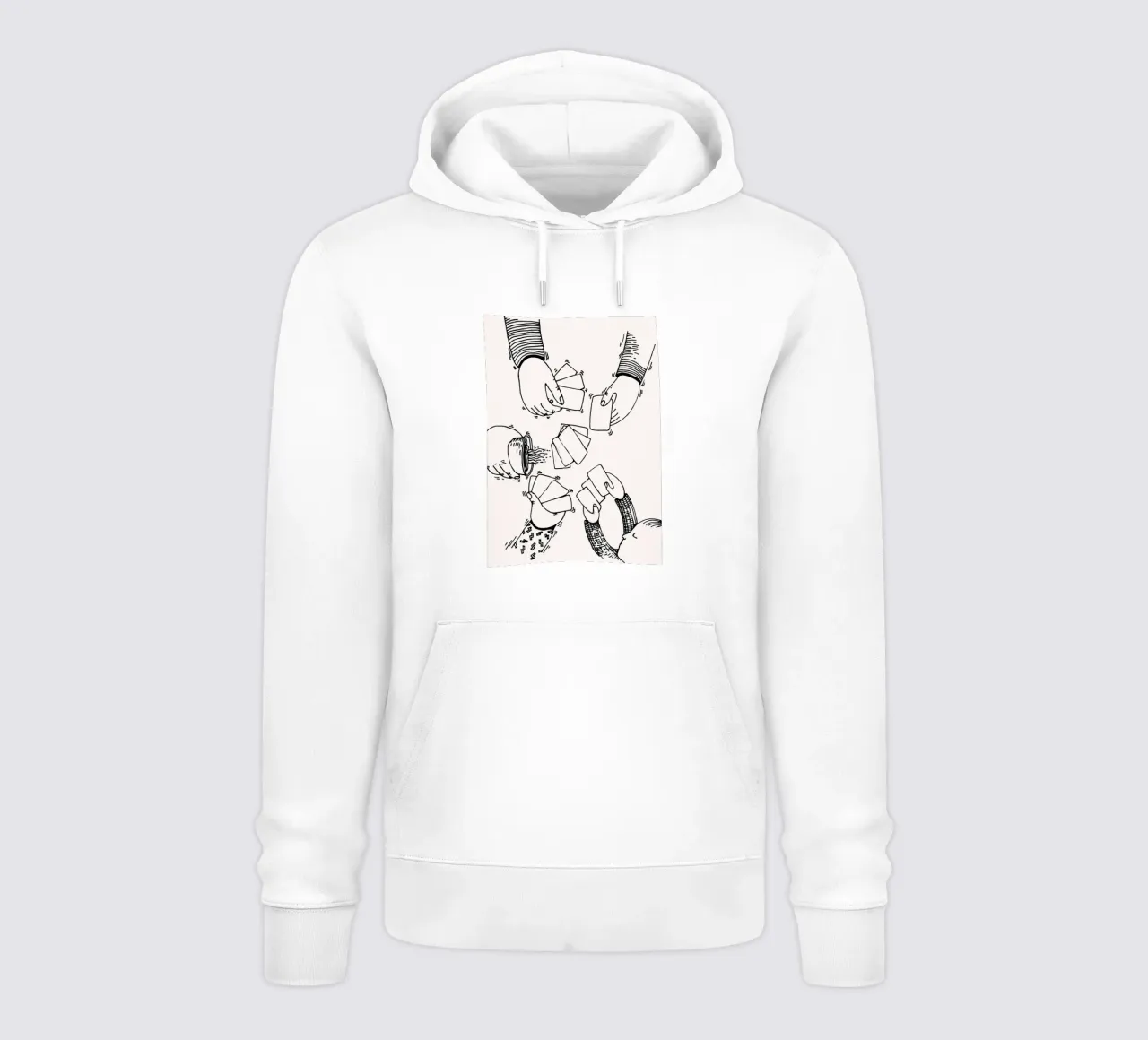Noche de juegos de póquer - Minimalist Line Art Print sudadera con capucha de NorwesClub