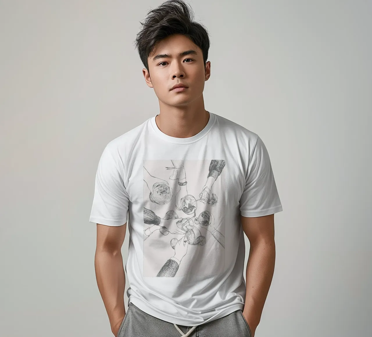 Cheers & Cocktails - Elegant Hand-Drawn Party Print t-shirt by NorwesClub