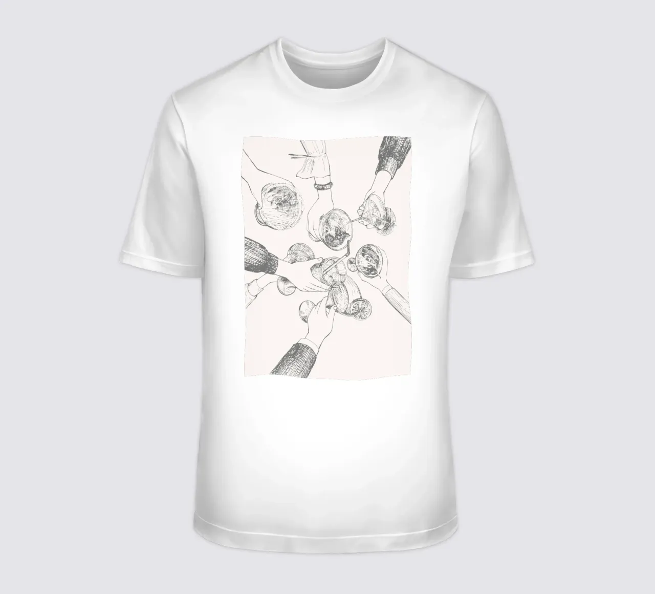 Cheers & Cocktails - Elegant Hand-Drawn Party Print t-shirt by NorwesClub