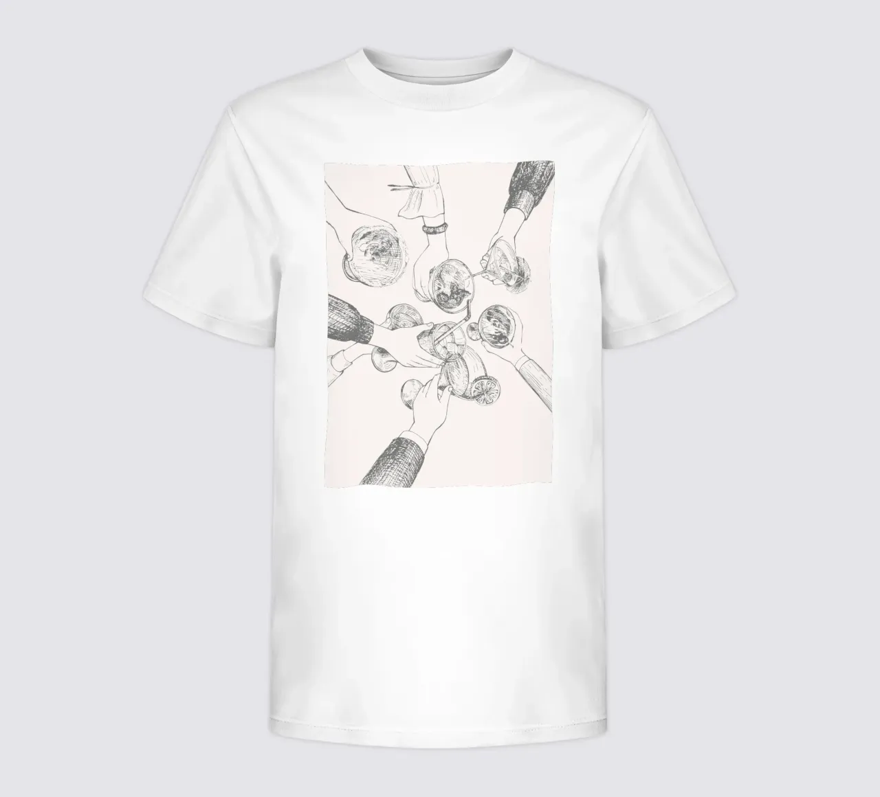Cheers & Cocktails - Elegant Hand-Drawn Party Print kids t-shirt by NorwesClub