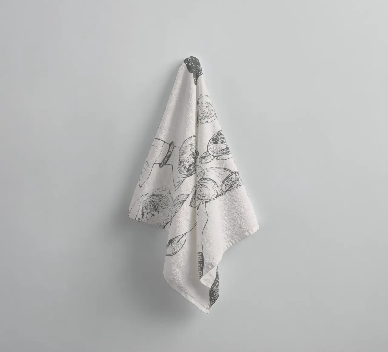 Cheers & Cocktails - Elegant Hand-Drawn Party Print towel by NorwesClub