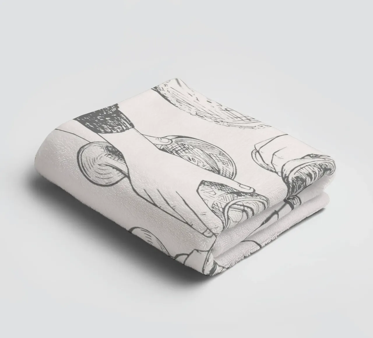 Cheers & Cocktails - Elegant Hand-Drawn Party Print towel by NorwesClub