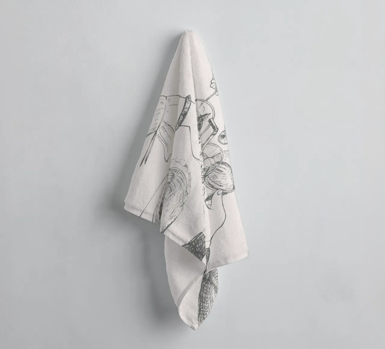 Cheers & Cocktails - Elegant Hand-Drawn Party Print towel by NorwesClub