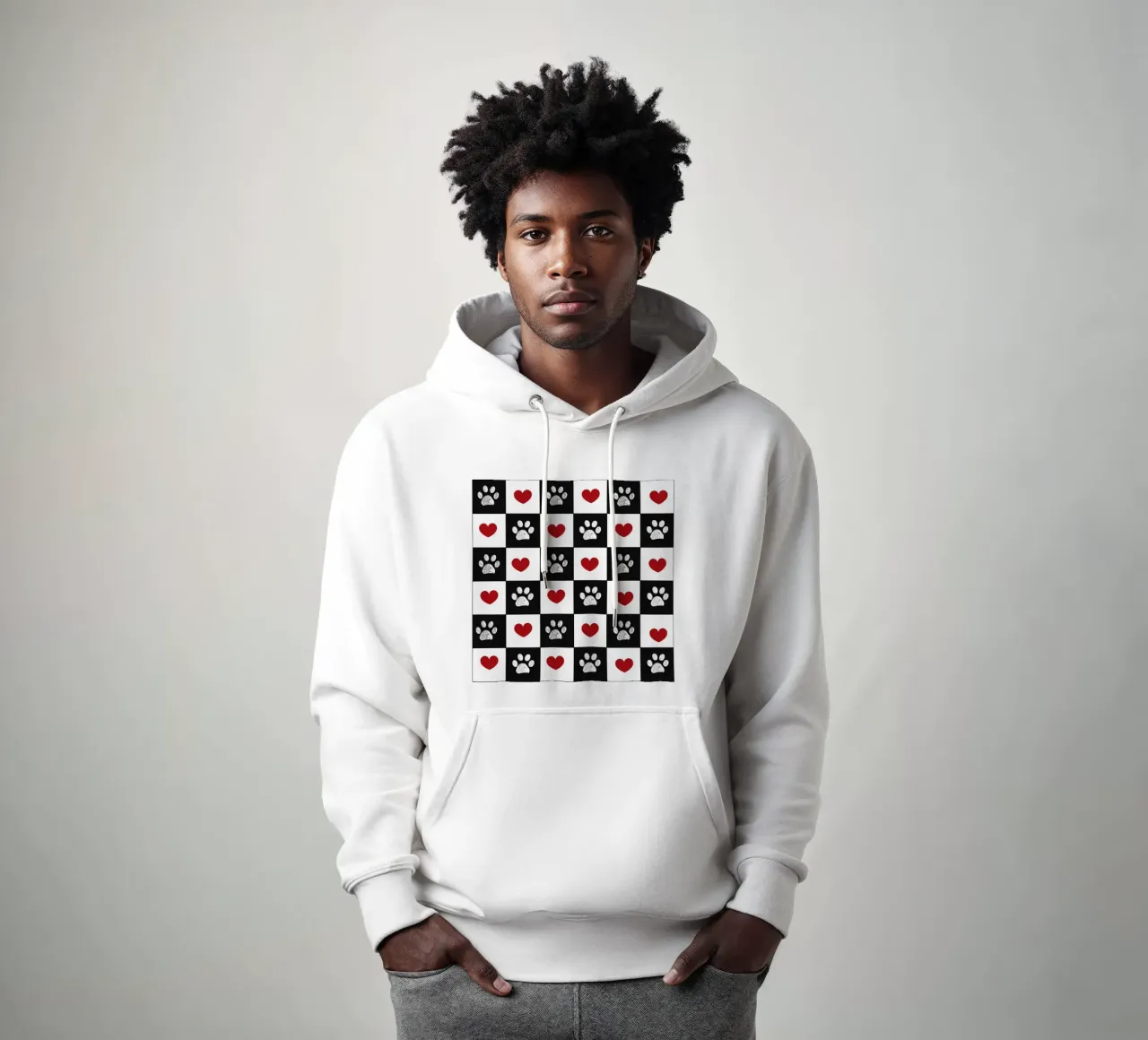 Diseño navideño a cuadros sudadera con capucha de gulsengunel