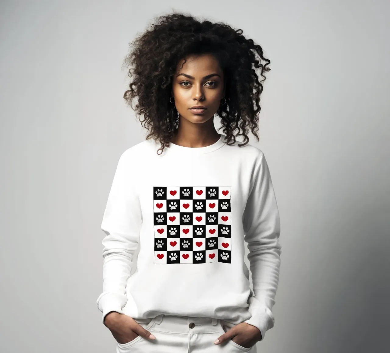 Plaid pattern Christmas design sweatshirt by gulsengunel