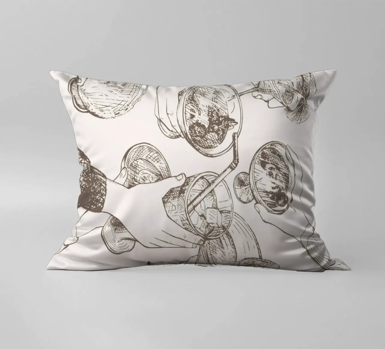 Cheers Sketch Art Print - Cocktail Party Celebration Wall A decorative cushion by NorwesClub