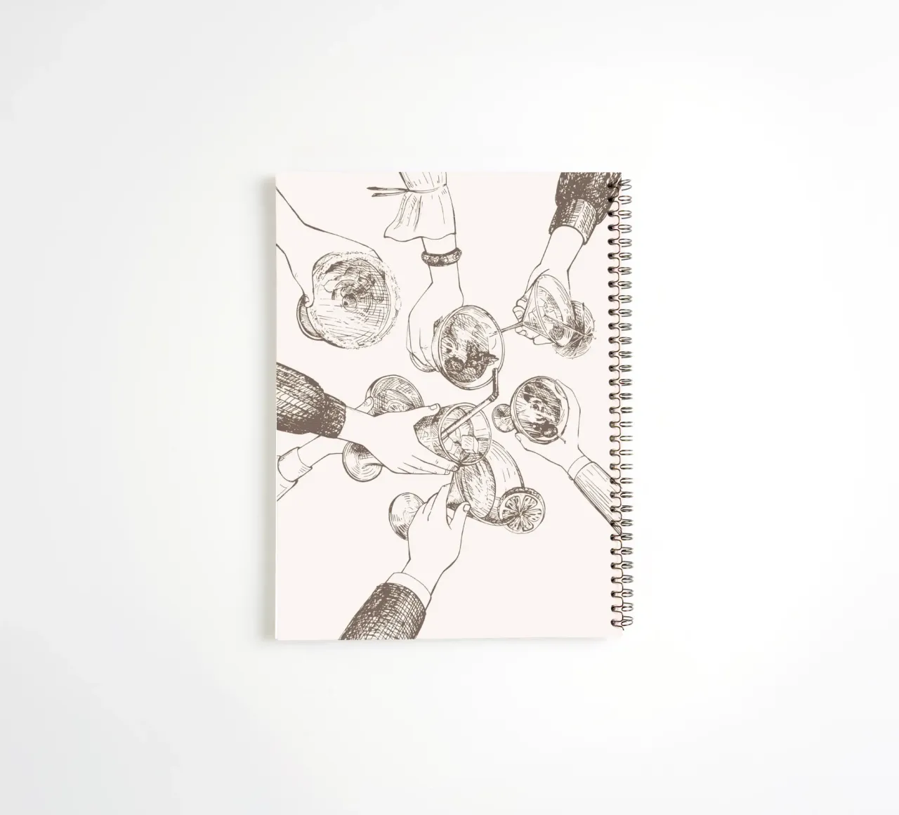 Cheers Sketch Art Print - Cocktail Party Celebration Wall A spiral notebook by NorwesClub
