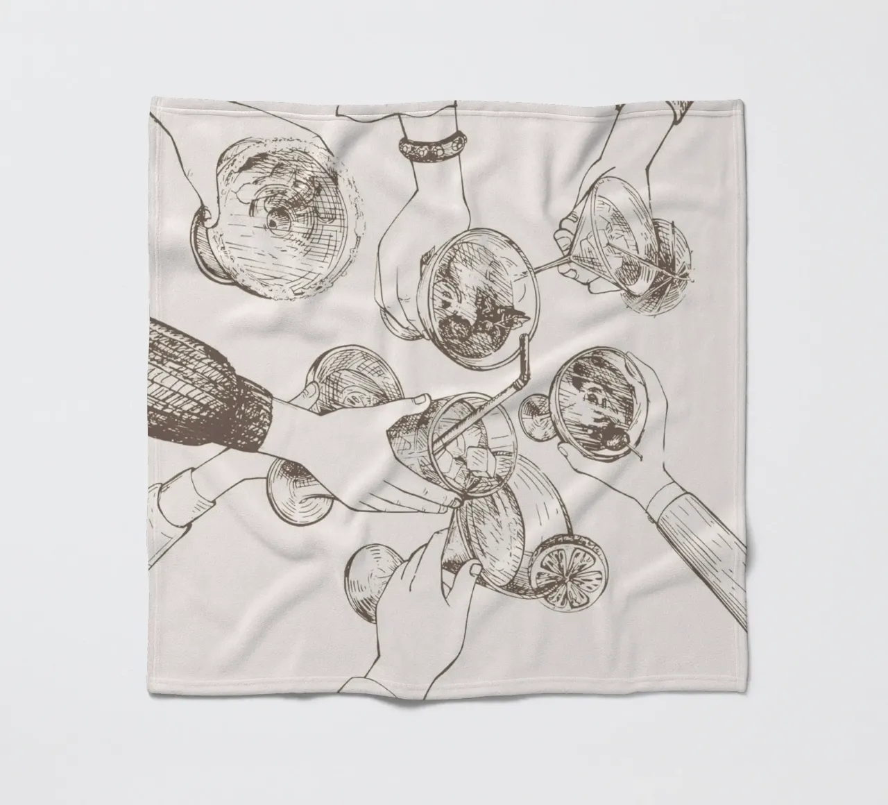 Cheers Sketch Art Print - Cocktail Party Celebration Wall A fleece blanket by NorwesClub