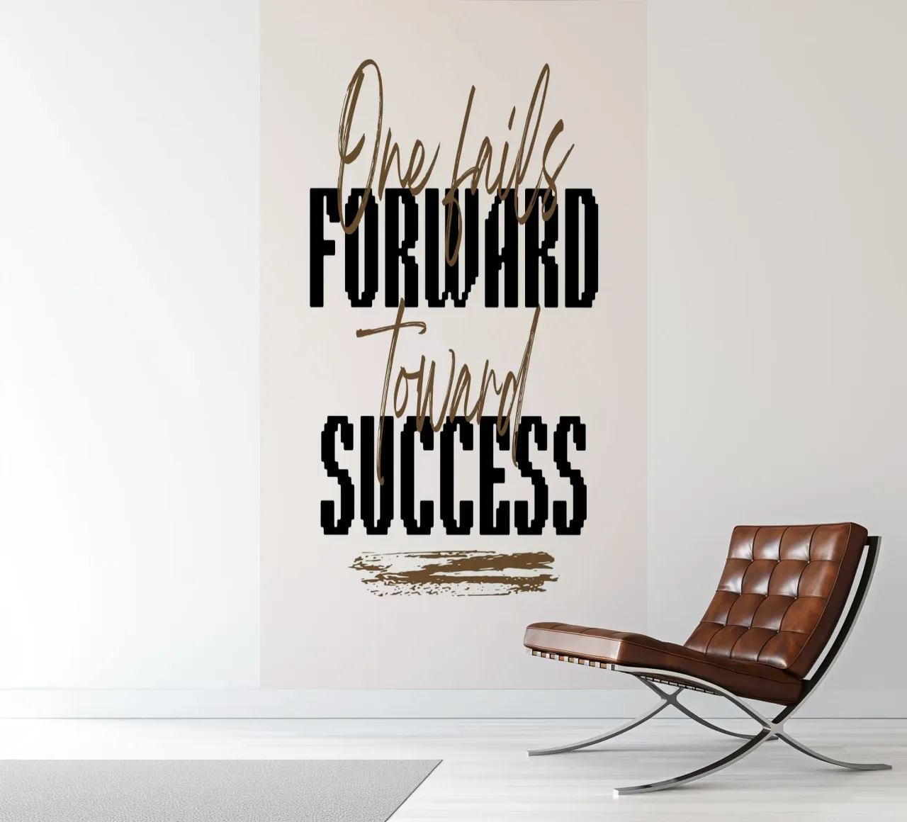 "One Leaps Forward Toward Success" Typography Poster photo wallpaper by NorwesClub