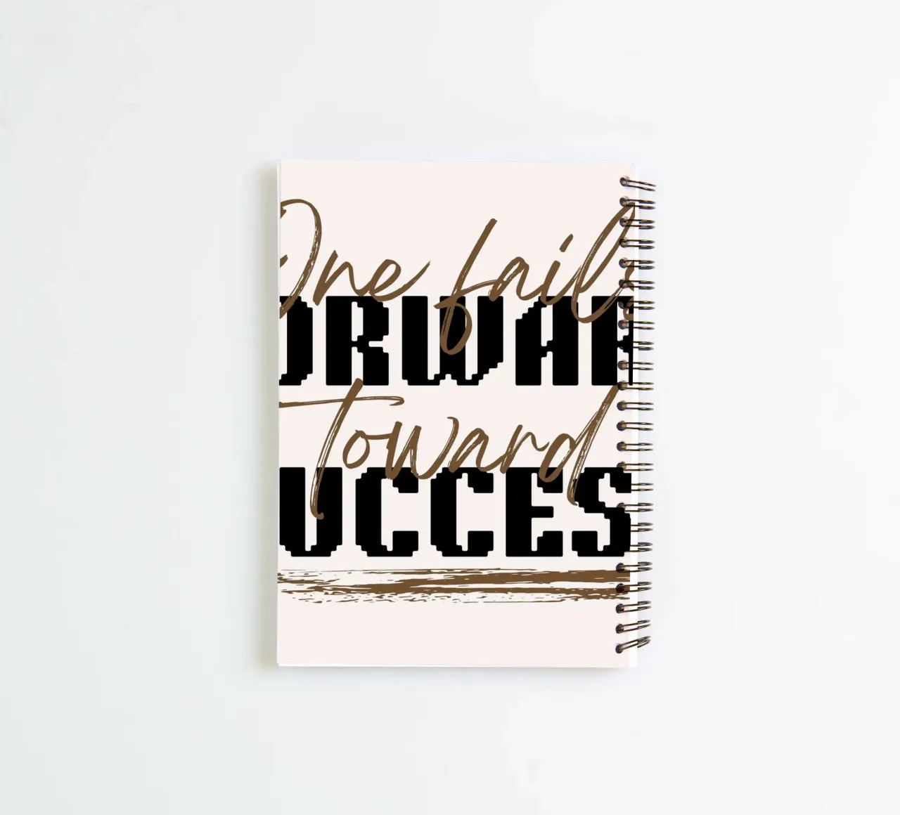 "One Leaps Forward Toward Success" Typography Poster spiral notebook by NorwesClub