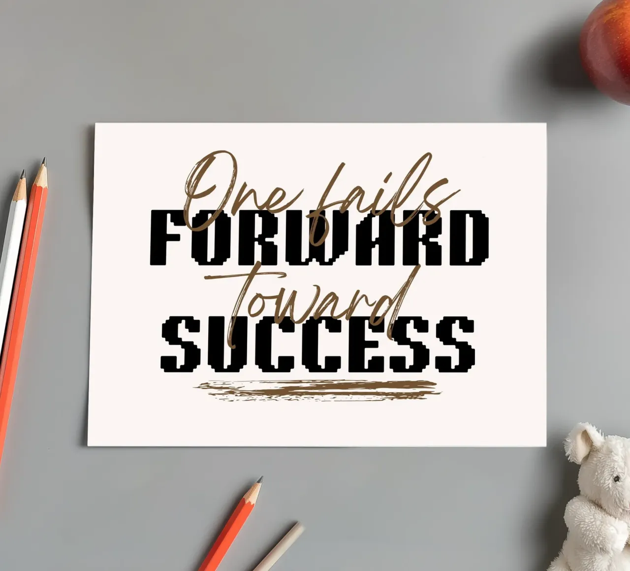 "Een sprong voorwaarts naar succes" Typografie Poster stickervel van NorwesClub