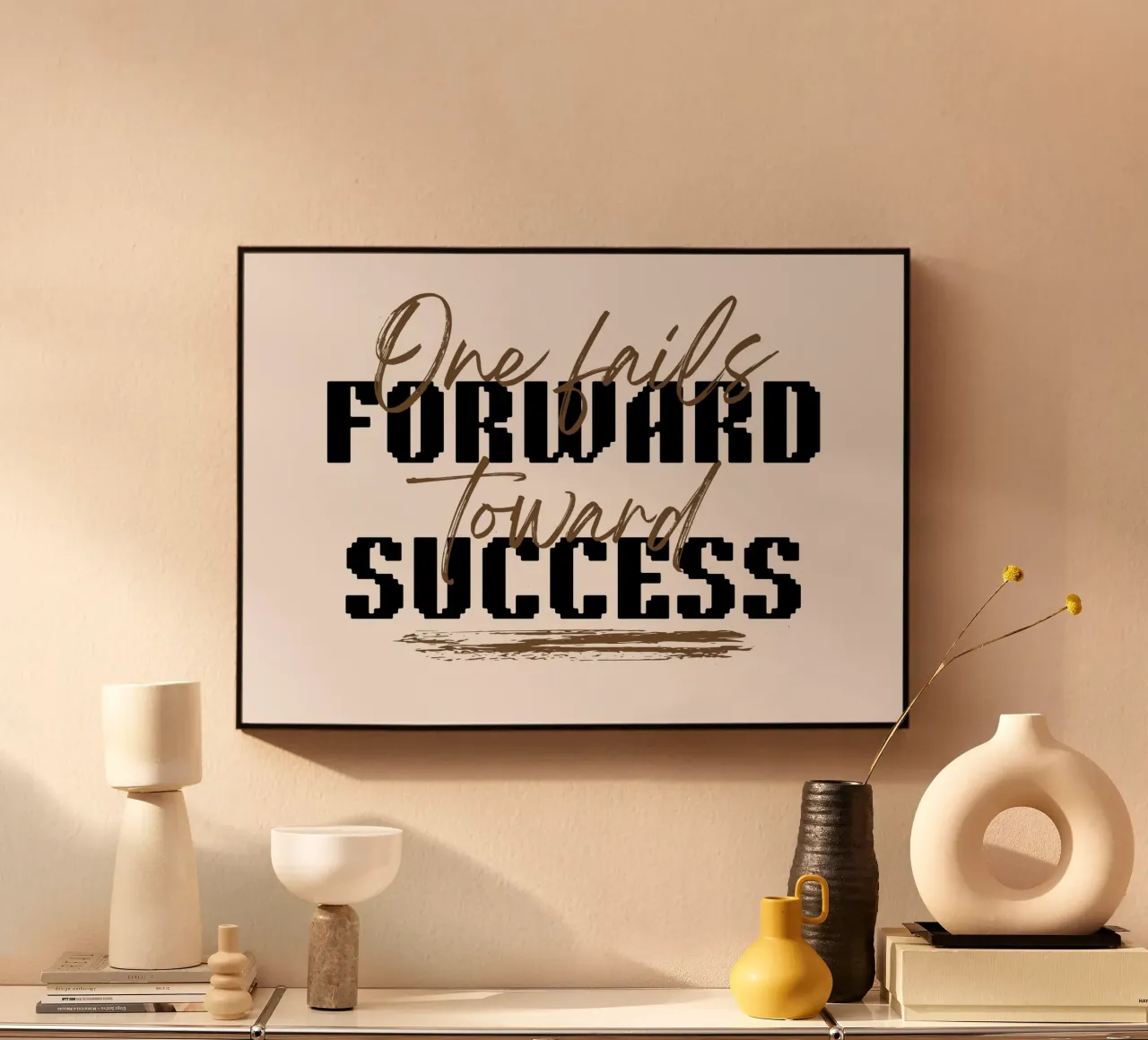 "Poster tipografico "Un balzo in avanti verso il successo plexiglass da NorwesClub