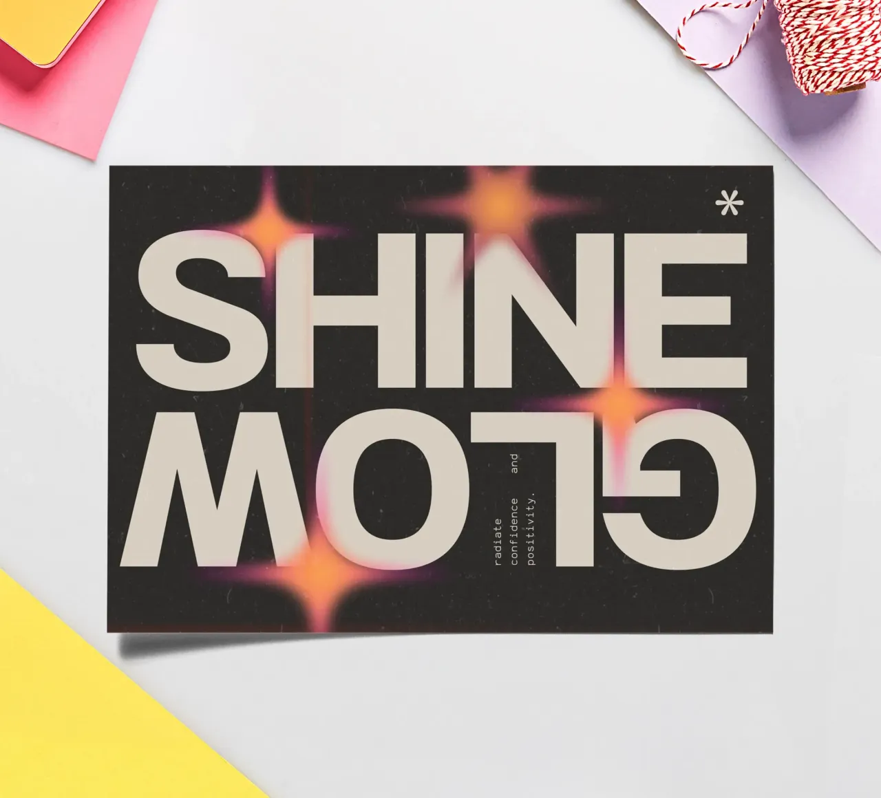 "SHINE GLOW" Aesthetic Typographic Poster - Radiant Art sticker sheet by NorwesClub