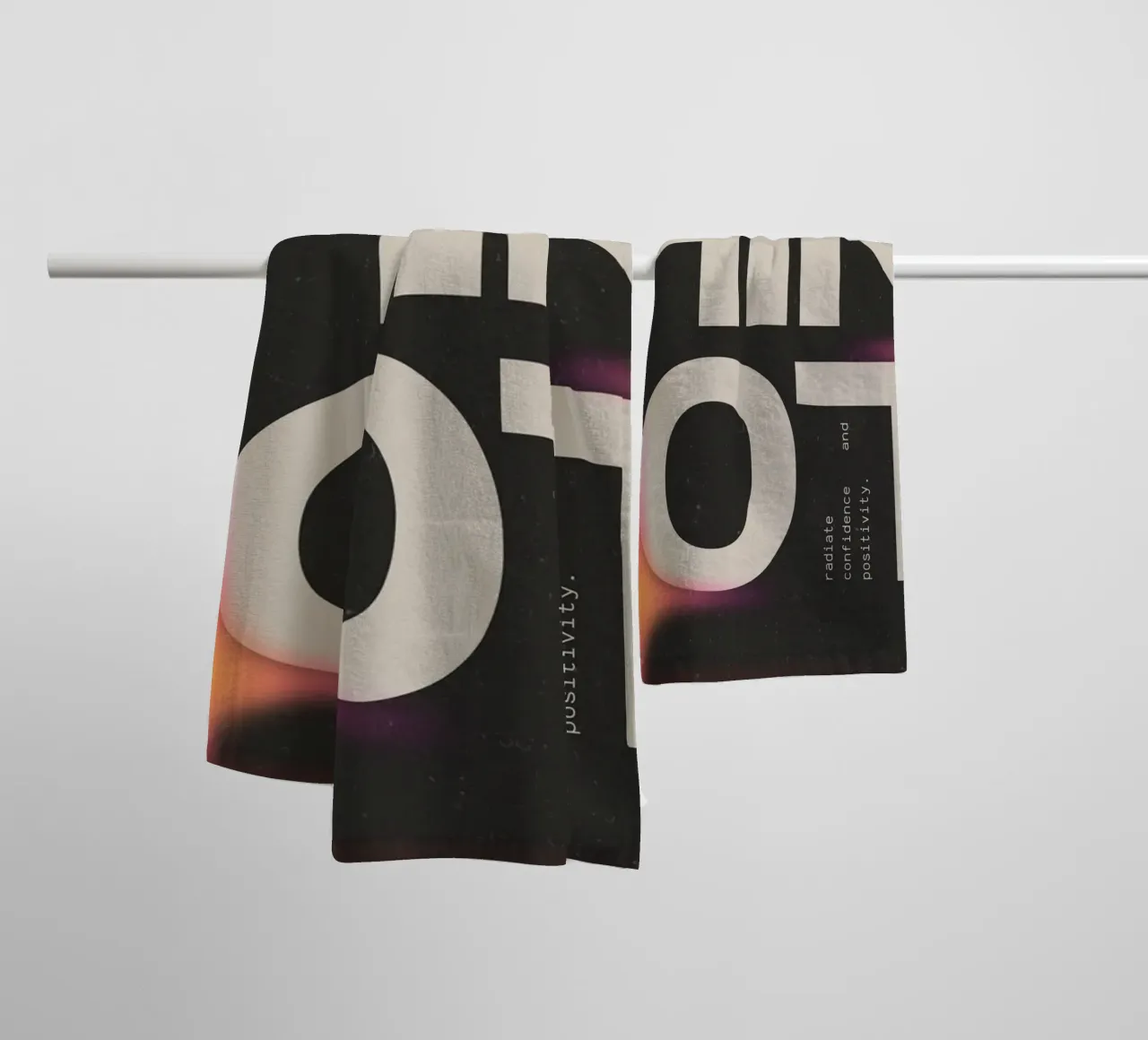 "SHINE GLOW" Aesthetic Typographic Poster - Radiant Art towel by NorwesClub