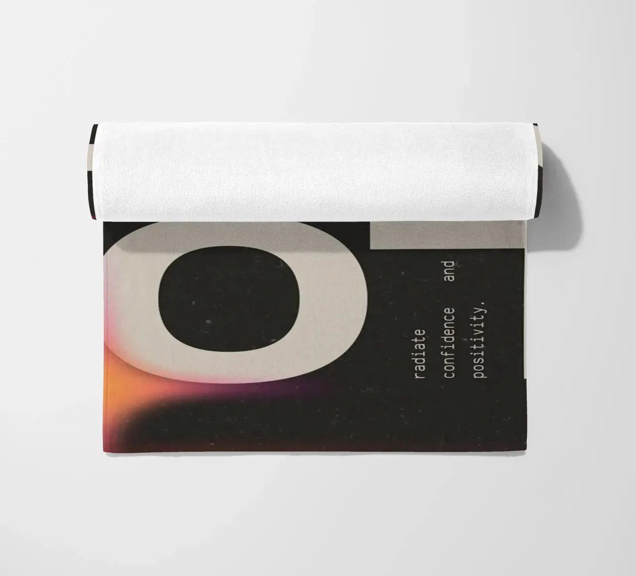 "SHINE GLOW" Aesthetic Typographic Poster - Radiant Art beach towel by NorwesClub