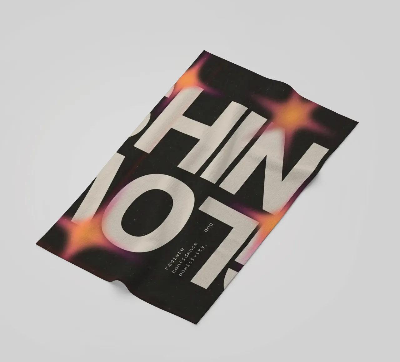 "SHINE GLOW" Aesthetic Typographic Poster - Radiant Art beach towel by NorwesClub