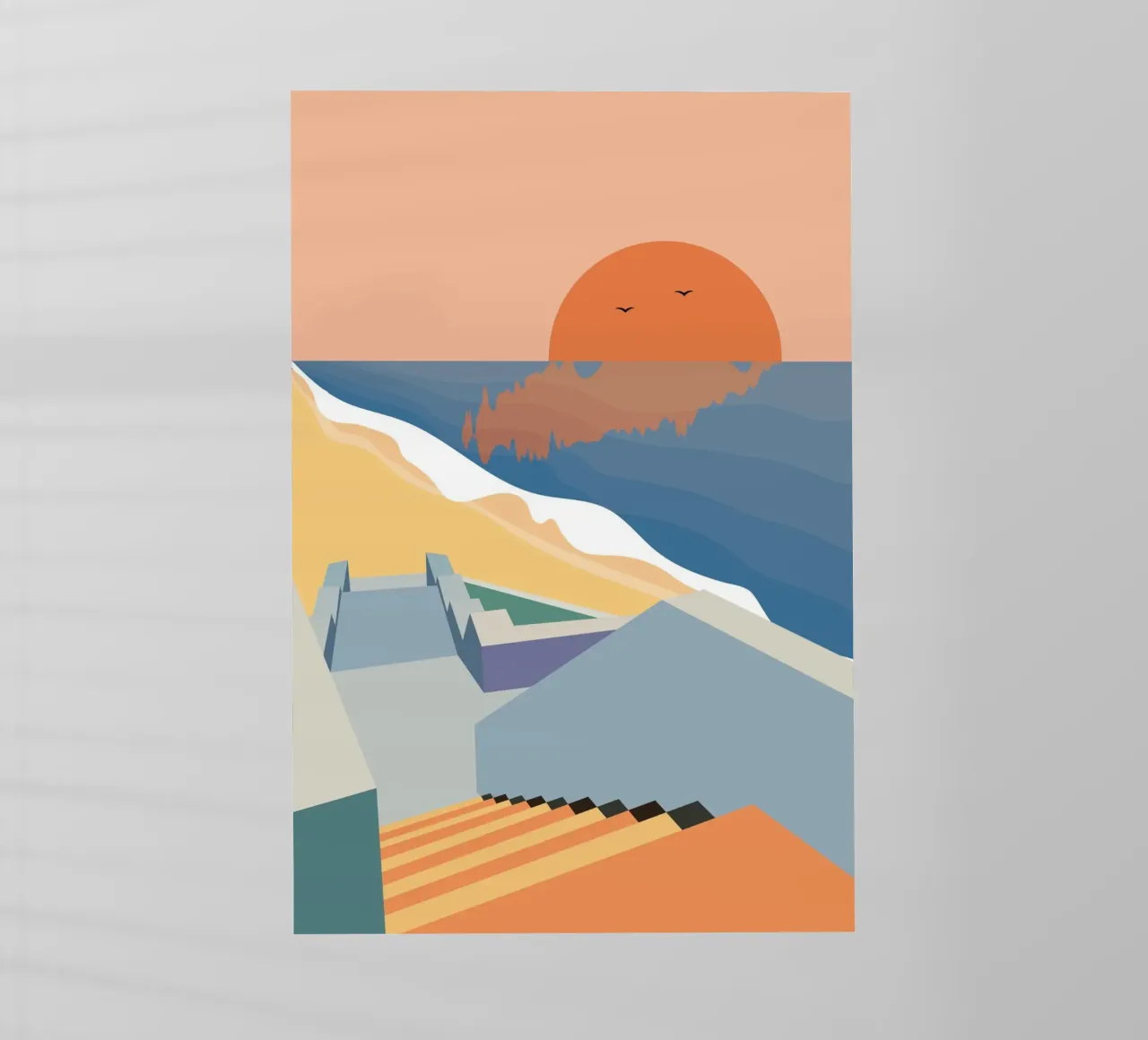 Scale sulla spiaggia pellicola backlit da pierosvisuals