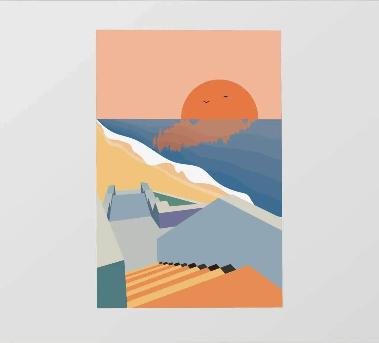 Scale sulla spiaggia pellicola backlit da pierosvisuals